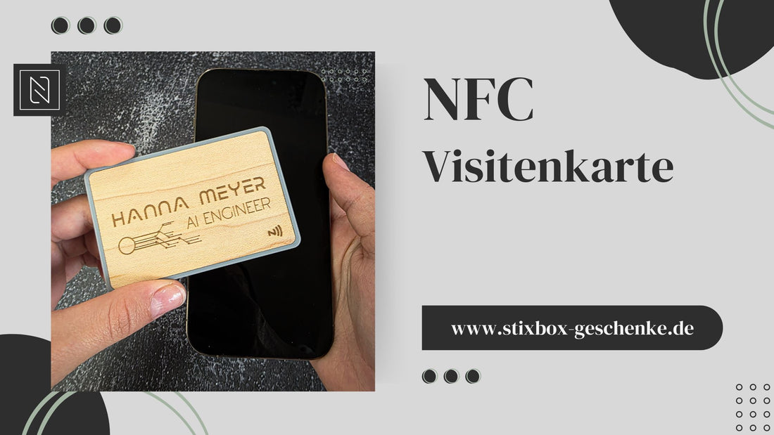 Personalisierte NFC Visitenkarte aus Holz mit Gravur – smarte Geschenkidee für Männer, Business und Technikbegeisterte