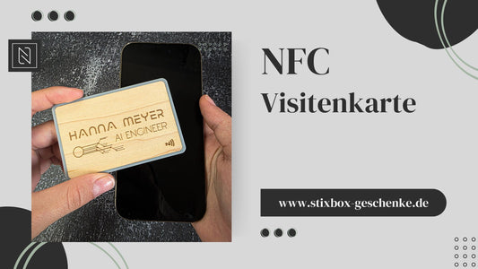 Personalisierte NFC Visitenkarte aus Holz mit Gravur – smarte Geschenkidee für Männer, Business und Technikbegeisterte